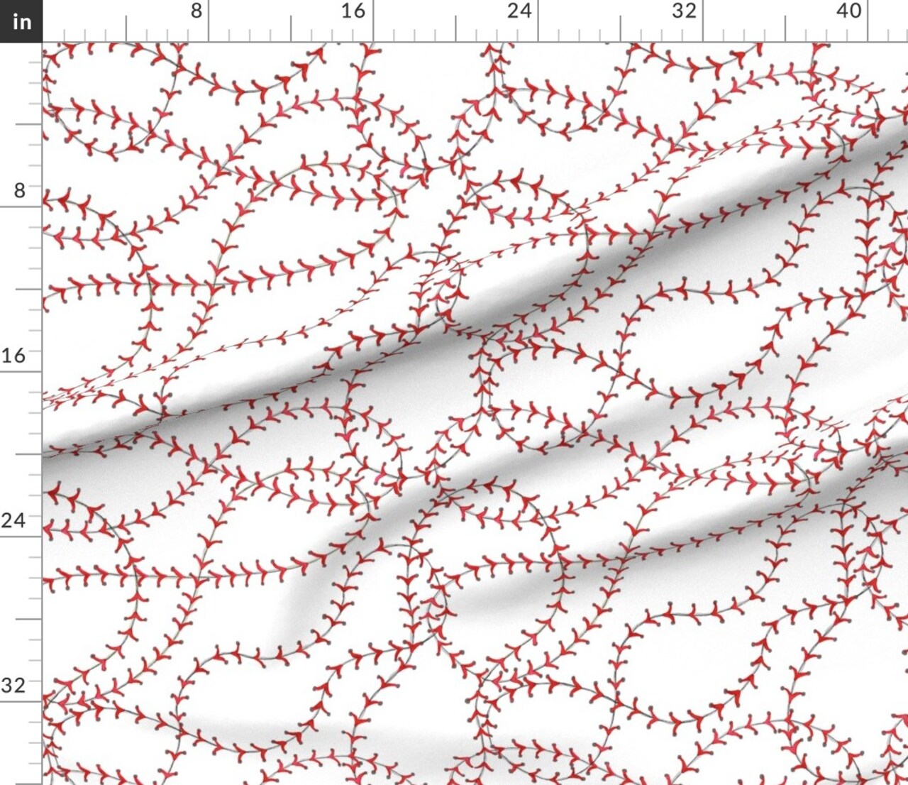 Baseball Sports Summer Red White Kid Room Custom Printed Fabric by Spoonflower Various Fabrics by the Yard or Fat Quarter